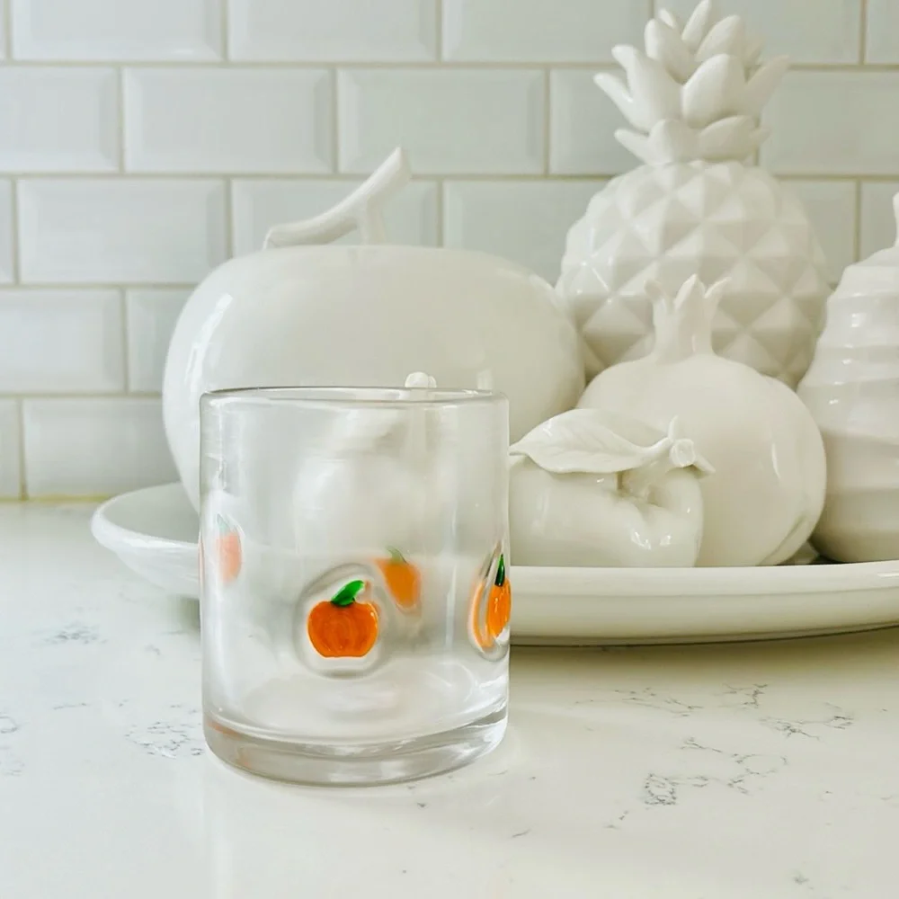 Crate&Barrel Halloween Pumpkin 🎃 Icon Double Old-Fashioned Glass